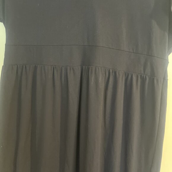 Travelsmith Womens Black Short Sleeve Maxi Dress XL Knit Travel Packable V Neck - Picture 4 of 11